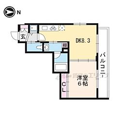 モナド 1DKの間取図画像