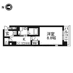エイペックス京都西陣 1Kの間取図画像