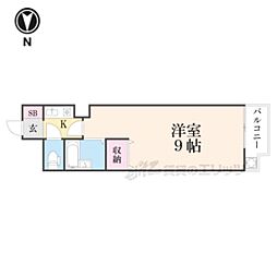 シティコアサーティ朱雀 1Kの間取図画像