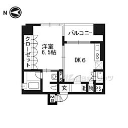 リーガル京都室町御池 1DKの間取図画像