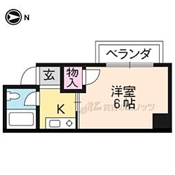 メゾン紫野 1Kの間取図画像