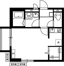 リブリ・アソート ワンルームの間取図画像