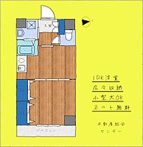 ニノンハウス 202 ｜ 福岡県福岡市中央区荒戸3丁目（賃貸マンション1DK・2階・30.00㎡） その2