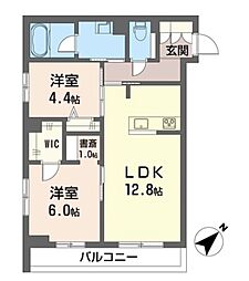 新築ライブオークK・SSHM 1階2LDKの間取り