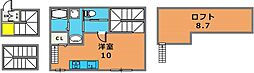 パロス六甲 ワンルームの間取図画像