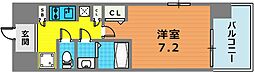 Wスタイル神戸2 1Kの間取図画像