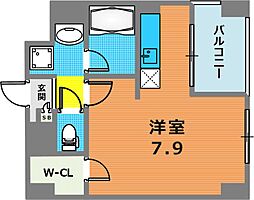 カノン甲南山手 ワンルームの間取図画像