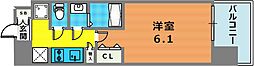 Wスタイル神戸2 1Kの間取図画像