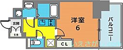 エスリード神戸三宮 1Kの間取図画像
