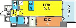 ESRISE神戸三宮山手通壱番館 1LDKの間取図画像