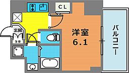 神戸国香通Futur 1Kの間取図画像