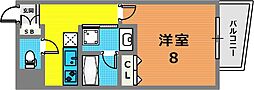 CITYSPIRE神戸元町1 1Kの間取図画像