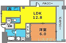 アーバネックス神戸駅前 1LDKの間取図画像