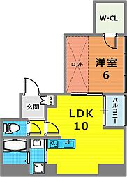 サンビルダーパールビル 1LDKの間取図画像