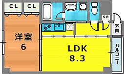 G-BLOCK 1LDKの間取図画像