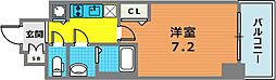 プレサンス三宮ポルト 1Kの間取図画像