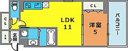 神戸ハーバーサイド萬利レジデンス 1LDKの間取図画像