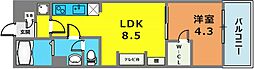 リブリ・中山手 1LDKの間取図画像