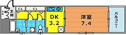 プレサンス新神戸 1DKの間取図画像