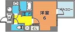エスリード神戸三宮ヒルズ 1Kの間取図画像