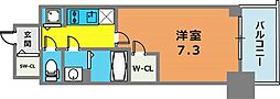 エスリード神戸ハーバーテラス 1Kの間取図画像