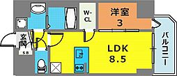 エスリードレジデンスグラン神戸三宮シティ 1LDKの間取図画像