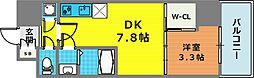 セレニテ神戸駅前アリエ 1DKの間取図画像