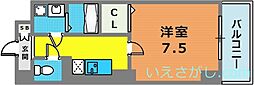 アシストみなと元町 1Kの間取図画像