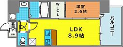 セレニテ神戸駅前アリエ 1LDKの間取図画像
