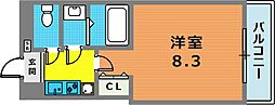 神戸山手アパートメント 1Kの間取図画像