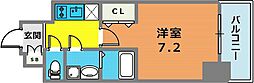 プレサンス三宮ポルト 1Kの間取図画像