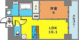 クラシェス深江 1LDKの間取図画像