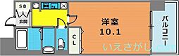 レジディア三宮東 1Kの間取図画像