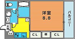 リブリ・SkyblueRISE 1Kの間取図画像