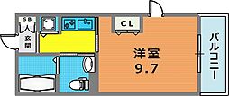 KDXレジデンス甲南山手 1Kの間取図画像