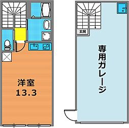 GARAIL 神戸東灘 ワンルームの間取図画像