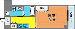 レガーロプラス 1Kの間取図画像