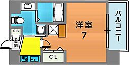 エステムコート三宮駅前3マジェスティ 1Kの間取図画像