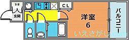 プレサンス三宮エレガンシア 1Kの間取図画像