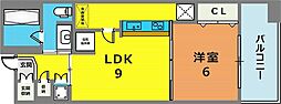 カトルセゾン 1LDKの間取図画像