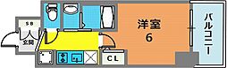 エステムコート神戸湊町 1Kの間取図画像