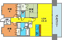 ザ・パークハウス神戸元町 3LDKの間取図画像