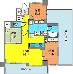 リベール東灘青木 3LDKの間取図画像
