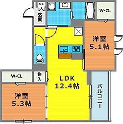 ASHA NOOR 2LDKの間取図画像