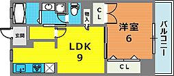 ルミエールダイドー 1LDKの間取図画像