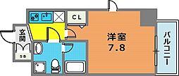 シャルマンパレ神戸花隈 1Kの間取図画像