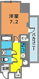 アプリーレ三宮イースト 1Kの間取図画像