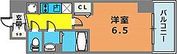 プレサンス神戸キュリオ 1Kの間取図画像