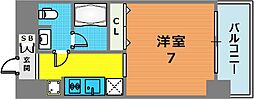 CITYSPIRE新神戸 1Kの間取図画像