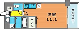 アドバンス三宮ウィングロード ワンルームの間取図画像
